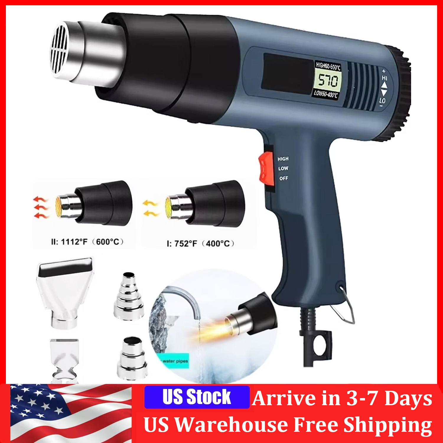 Heat Gun Variable - Pistola termica elettrica da 2000 W