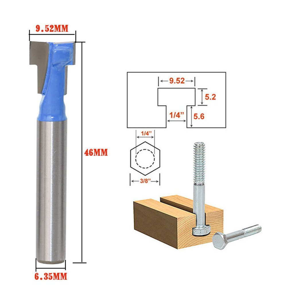 Power Tools For Woodworking - A11I 1/4 pollici Gambo T-Slot Cutter