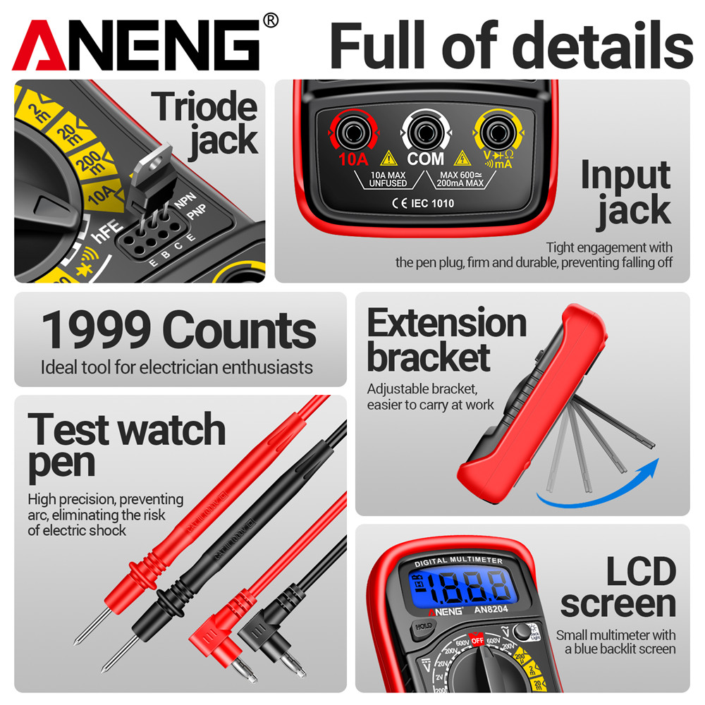 Multimetro Digitale ANENG AN82 - Power Tools Software recensione e prezzo